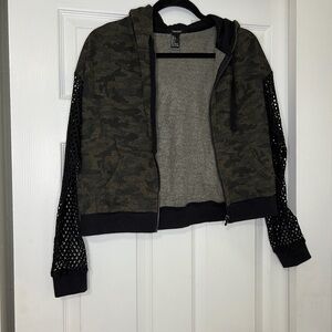 Forever 21 Camo Zip-Up Hoodie